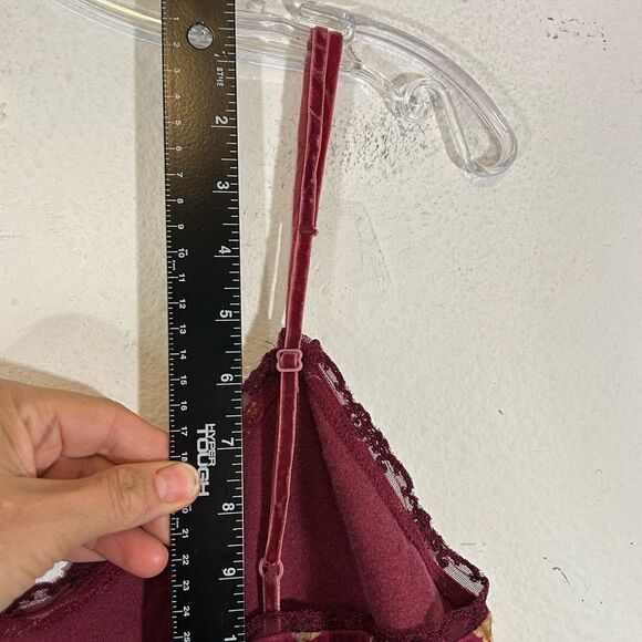 Victorias SECRET COUNTRY LADIES pj DRESS medium burgandy BABYDOLL floral mini - Picture 9 of 14